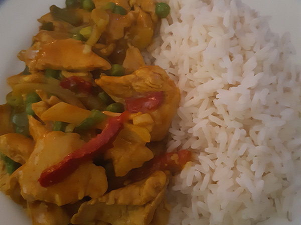 Photo réelle de la recette Poulet au curry (mode chinoise) version 2