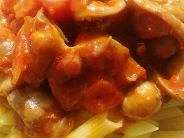 Photo réelle de la recette Gésiers de poulet à la tomate