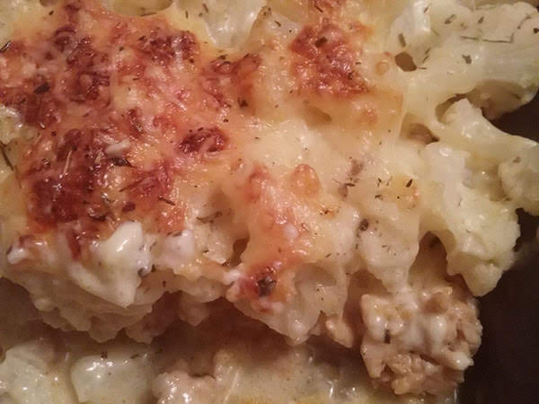 Photo réelle de la recette Gratin de chou-fleur et viande hachée