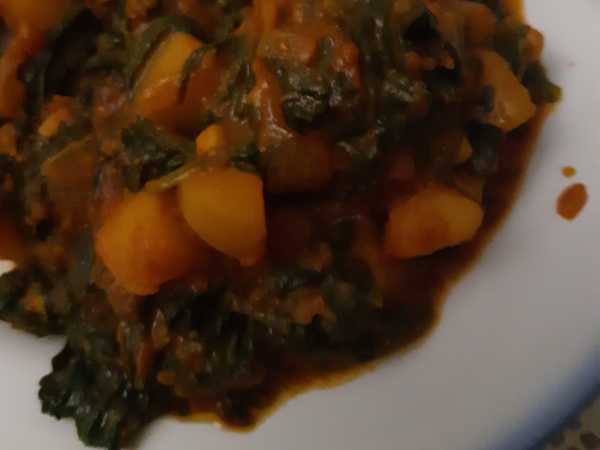 Photo réelle de la recette Saag aloo