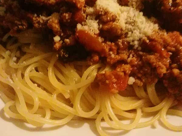 Photo réelle de la recette Spaghettis à la bolognaise