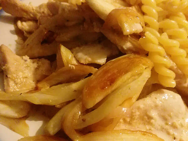 Photo réelle de la recette Aiguillettes de poulet sauce crème et fenouil