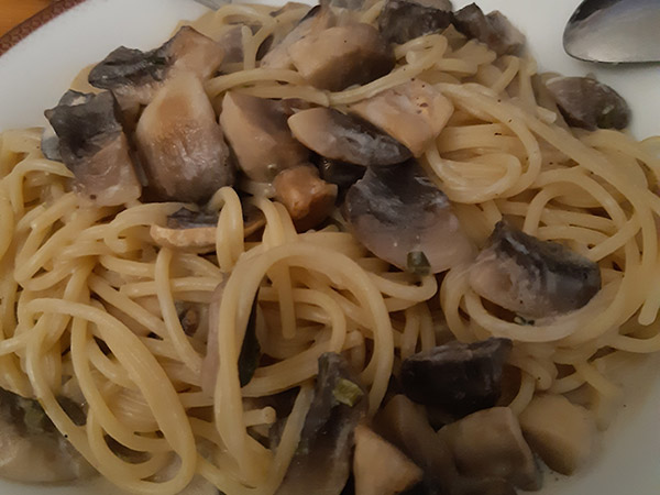 Photo réelle de la recette Spaghettis aux champignons et « philadelphia »