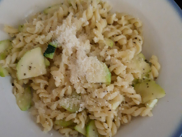 Photo réelle de la recette Pâtes aux courgettes